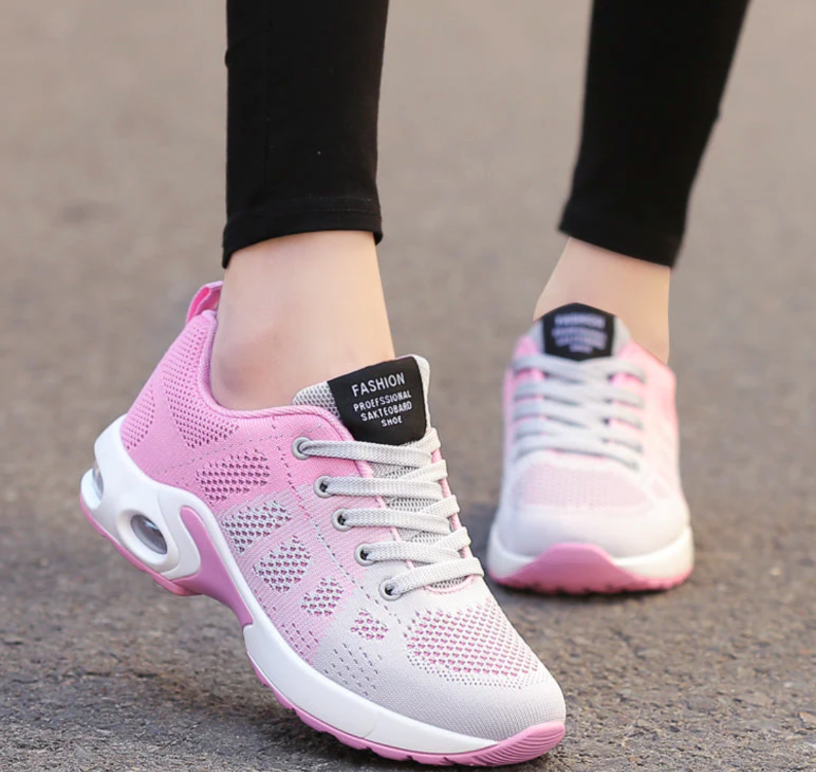 Doris Weiss Knit Air-Cushion Sneaker für Damen | Leichter Dämpfungsschuh - Alltag und Sport | Atmungsaktiv