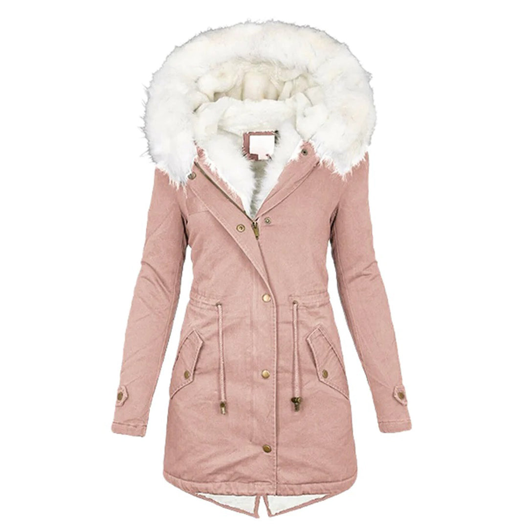 Doris Khaki Gefütterter Damen-Winterparka mit Kunstfellkragen und Kapuze | Winter Outdoor - S/M/L/XL/2XL/3XL/4XL