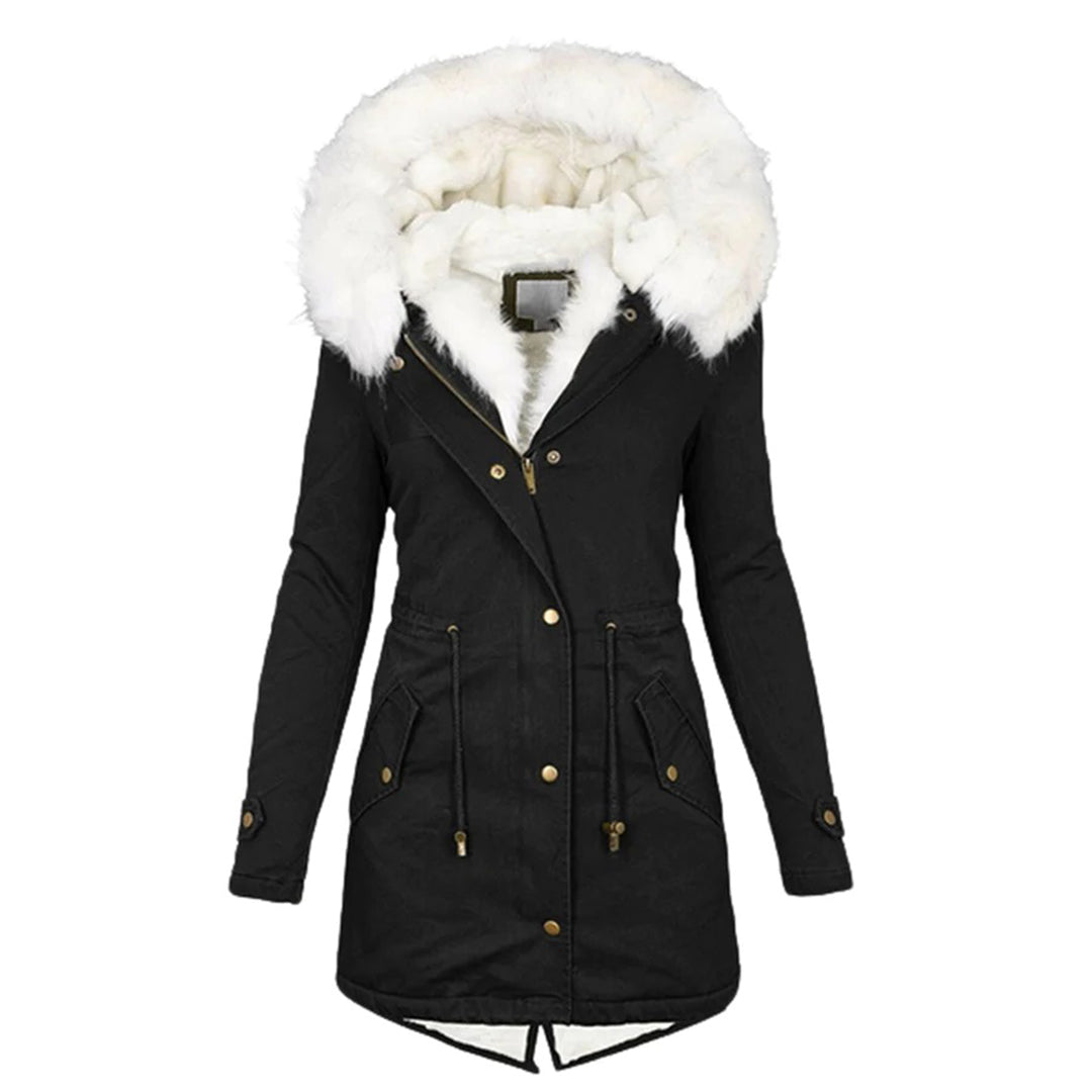 Doris Khaki Gefütterter Damen-Winterparka mit Kunstfellkragen und Kapuze | Winter Outdoor - S/M/L/XL/2XL/3XL/4XL