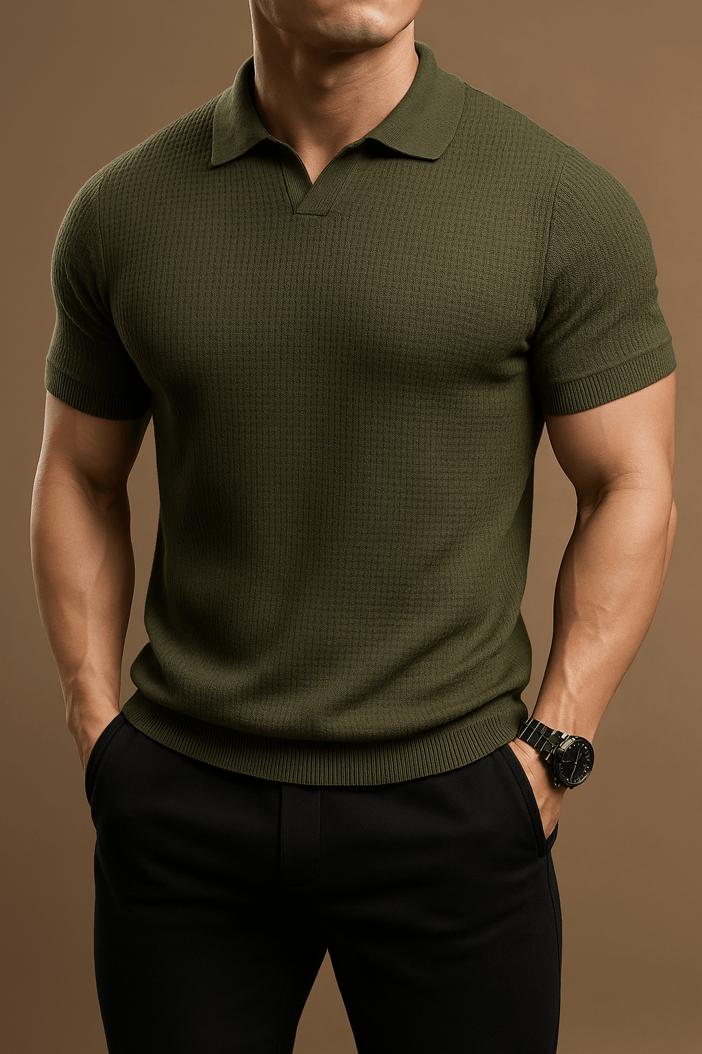 Rico Herren Poloshirt | Hochwertiges Strickmaterial, Körpernaher Schnitt 3