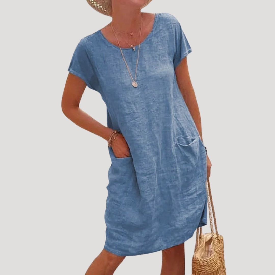 Rina Damen Kleid | Midi-Länge mit Seitentaschen, Bequem und Elegant 0