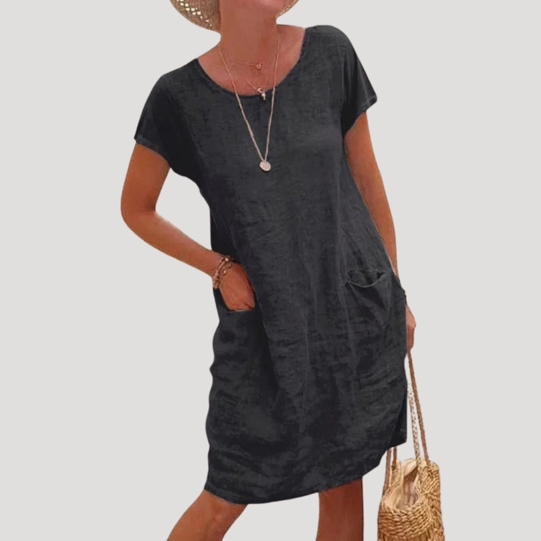 Rina Damen Kleid | Midi-Länge mit Seitentaschen, Bequem und Elegant 0