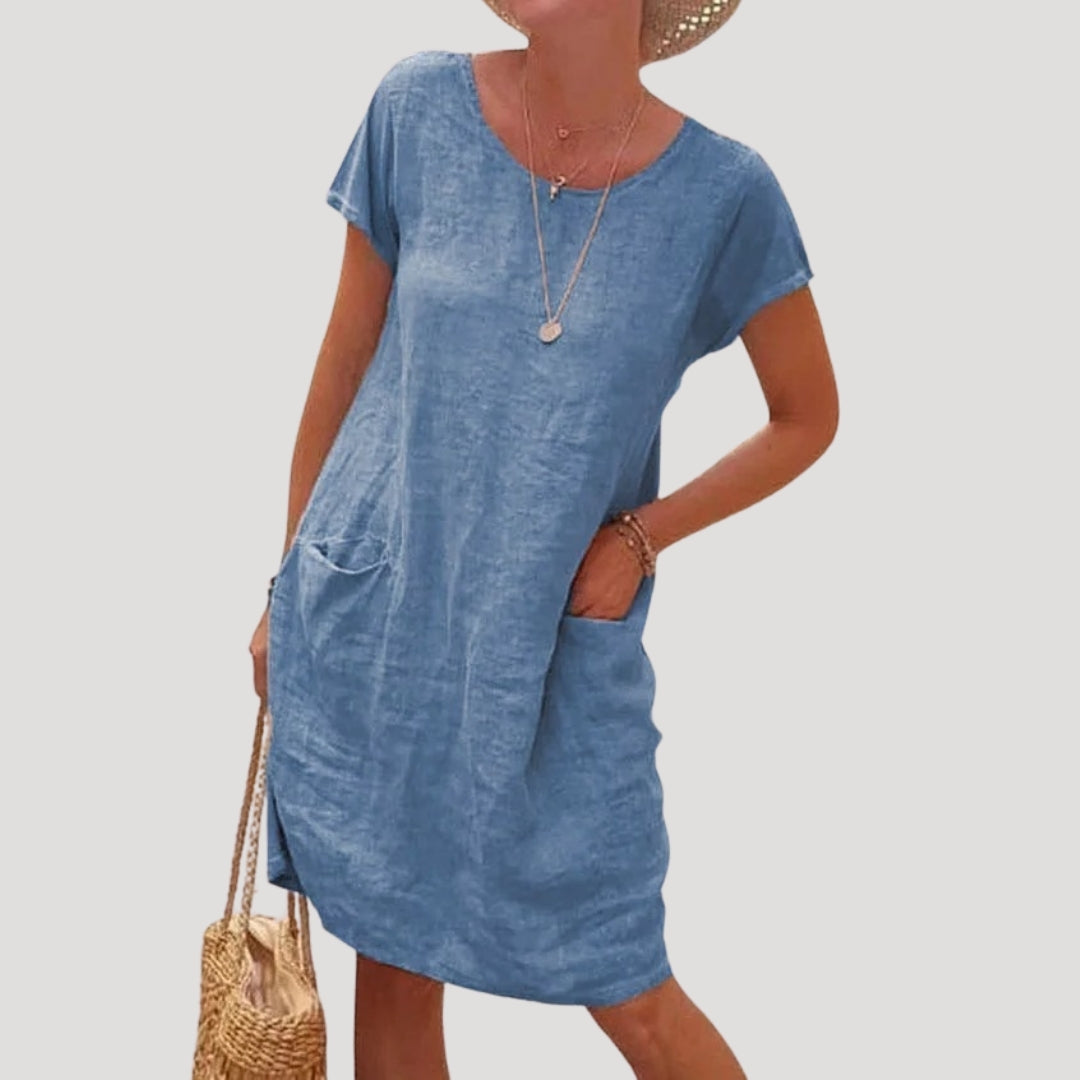 Rina Damen Kleid | Midi-Länge mit Seitentaschen, Bequem und Elegant 3