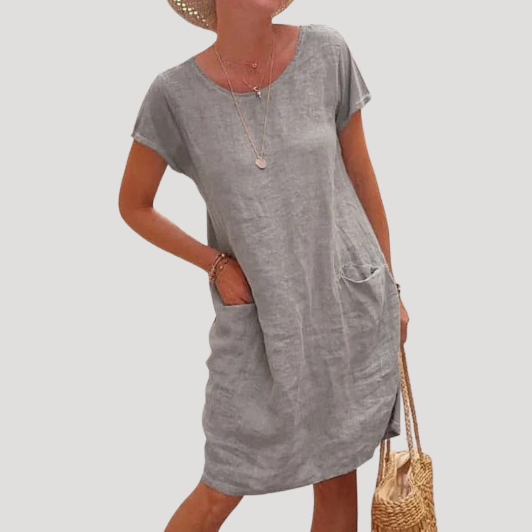 Rina Damen Kleid | Midi-Länge mit Seitentaschen, Bequem und Elegant 4