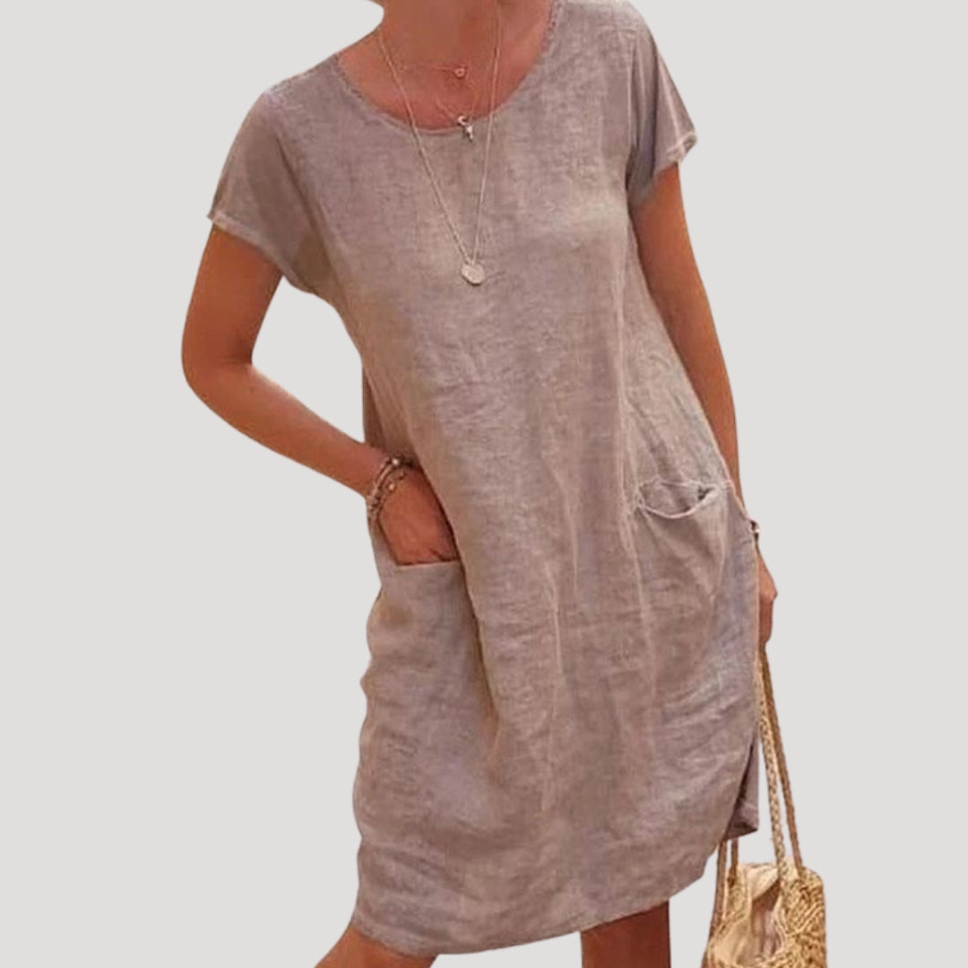 Rina Damen Kleid | Midi-Länge mit Seitentaschen, Bequem und Elegant 5