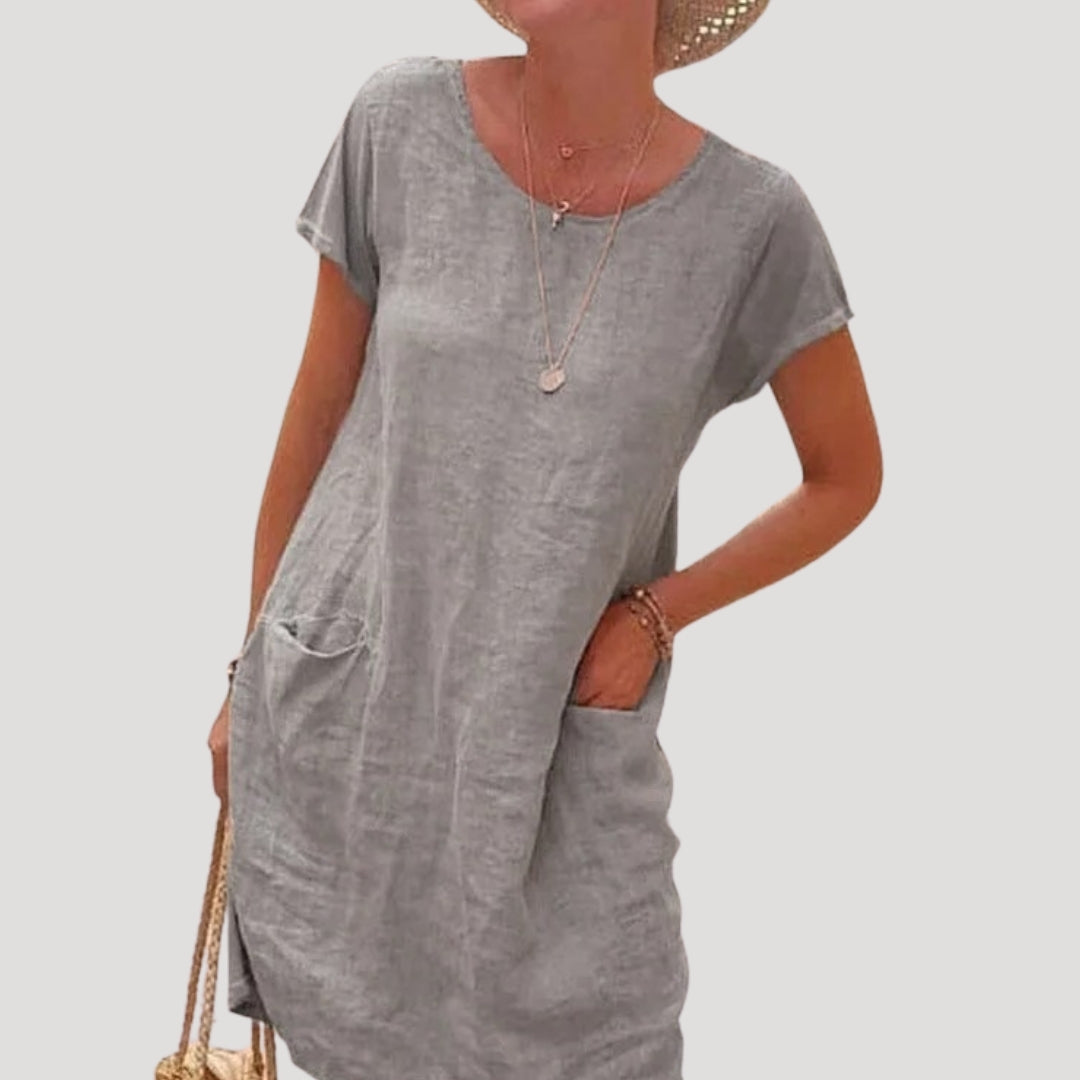 Rina Damen Kleid | Midi-Länge mit Seitentaschen, Bequem und Elegant 6