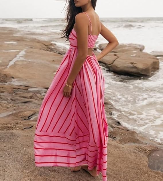 Rosa Sunset Vibes Maxi Kleid | Luftige Passform, Femininer Look 0