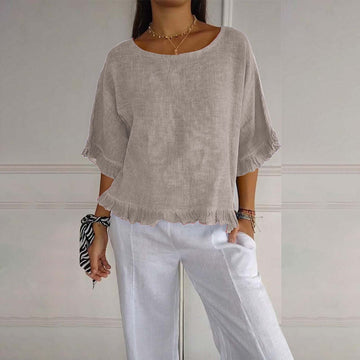 Rüschendame Bluse | Lockere Passform, Lässiger Stil 0