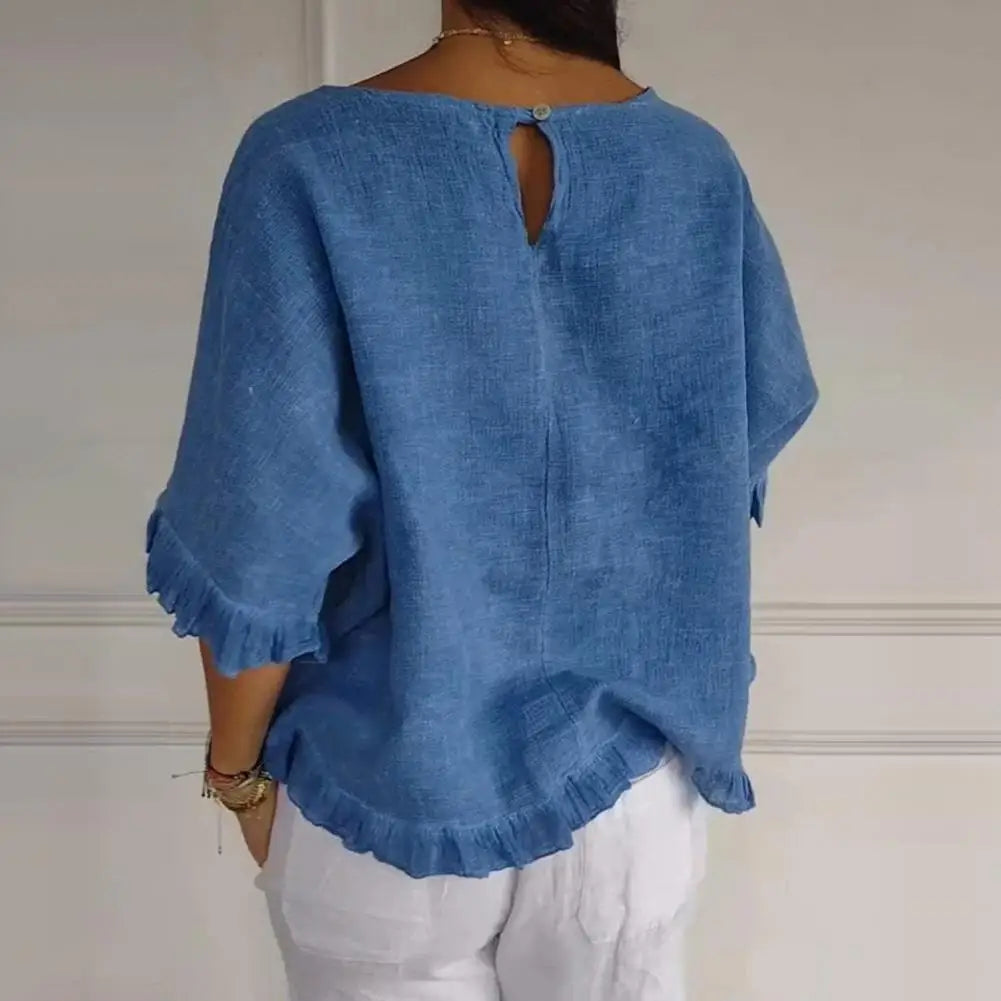 Rüschendame Bluse | Lockere Passform, Lässiger Stil 3