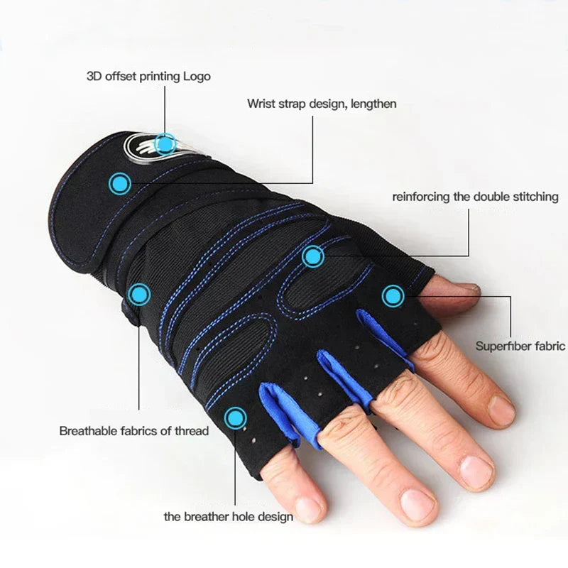 Peter Schwarz Atmungsaktive Fitness-Handschuhe mit Handgelenkstütze | Krafttraining Radfahren Unisex - M/L/XL
