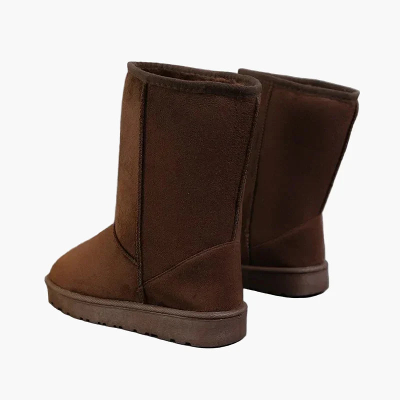 Hannelore Schwarz Gefütterte Flache Winterstiefel in Veloursleder-Optik für Damen | Warm Casual Winter - EU 36-42