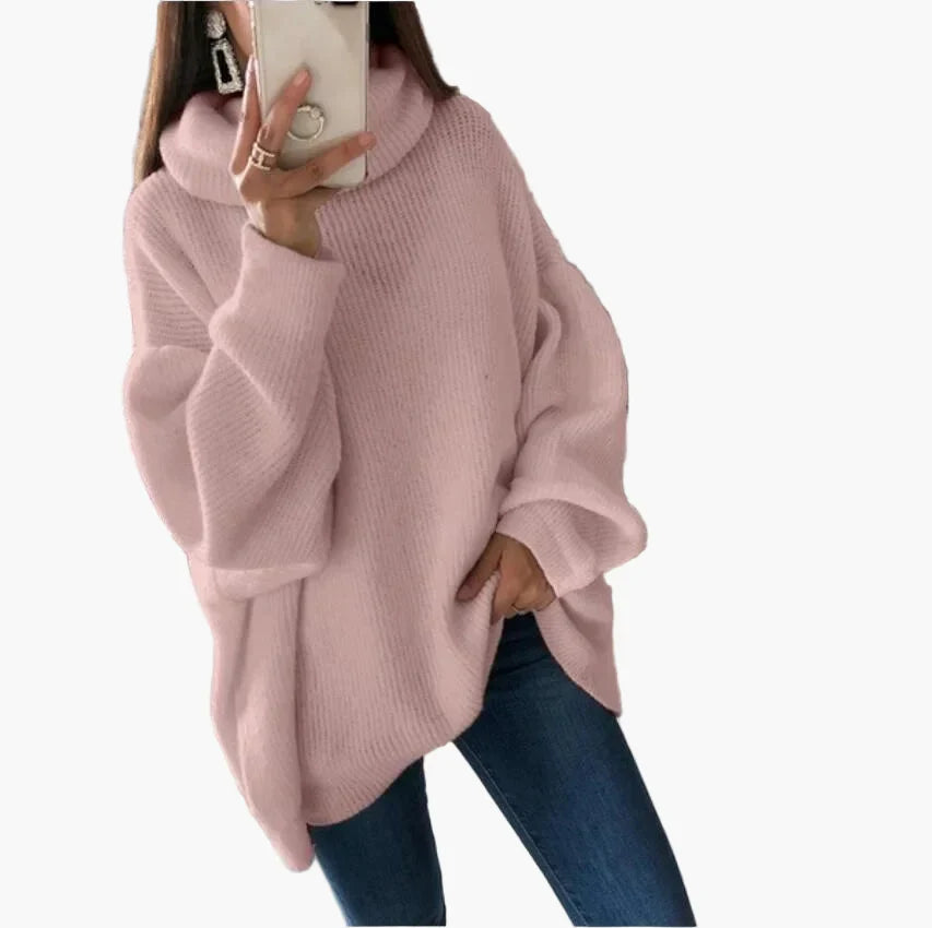Yvonne Weiss Oversized Rollkragenpullover für Damen | Lässiger Strick Casual Herbst Winter - S/M/L/XL/2XL/3XL
