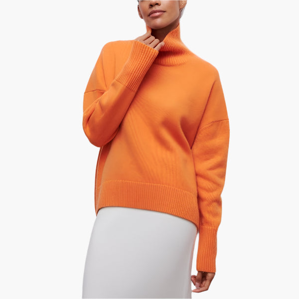 Petra Blau Oversized Rollkragenpullover für Damen | Gerippter Kragen und Saum Casual Stil - S/M/L
