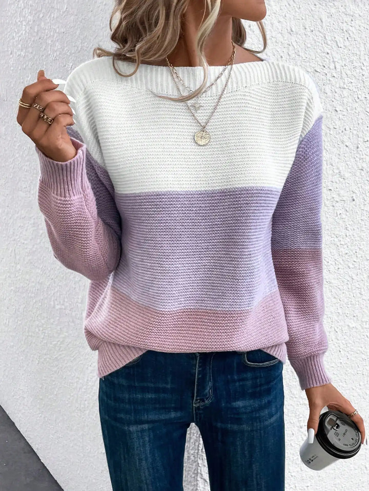 Dazzling Daphne Damenstrickpullover | Ombre-Design, Lockere Passform