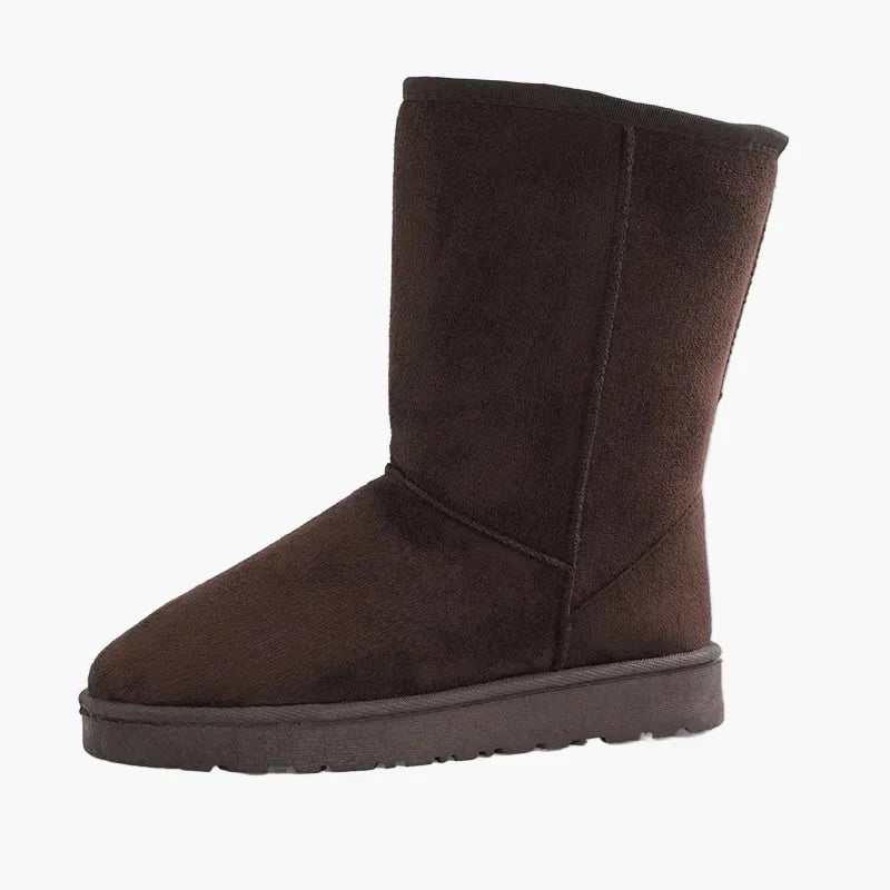 Hannelore Schwarz Gefütterte Flache Winterstiefel in Veloursleder-Optik für Damen | Warm Casual Winter - EU 36-42