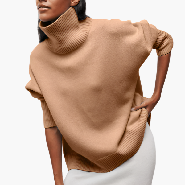 Petra Blau Oversized Rollkragenpullover für Damen | Gerippter Kragen und Saum Casual Stil - S/M/L