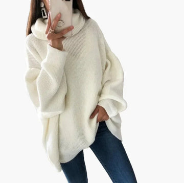 Yvonne Weiss Oversized Rollkragenpullover für Damen | Lässiger Strick Casual Herbst Winter - S/M/L/XL/2XL/3XL