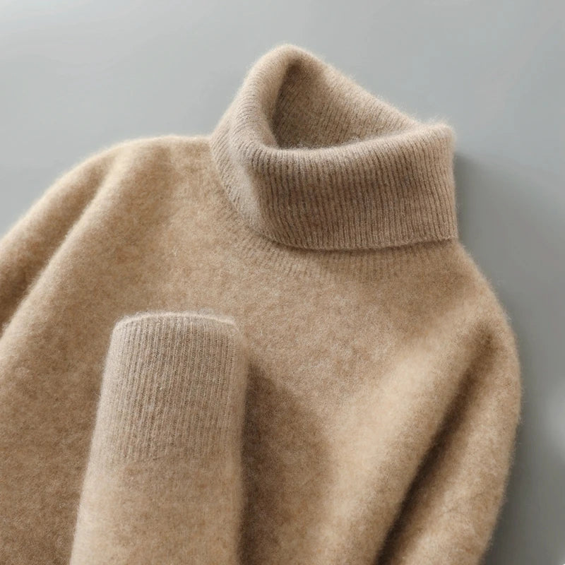 Renata Camel Rollkragenpullover aus Merinowolle für Damen | Weicher Winterpullover - XS/S/M/L/XL/2XL/XXXL