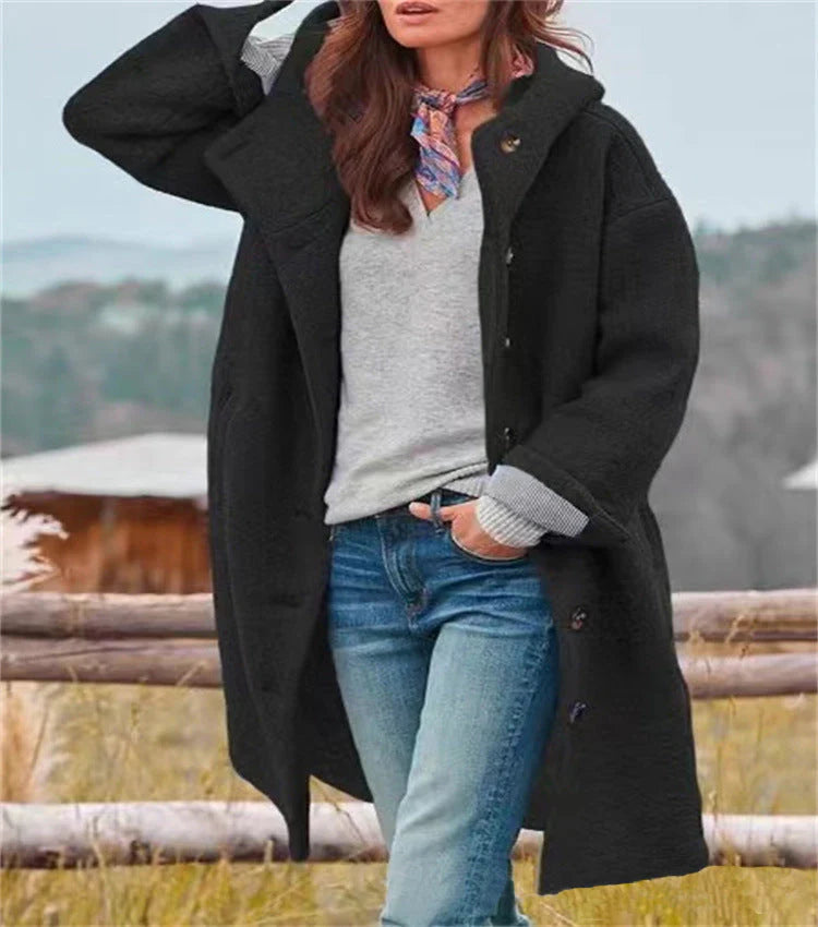Amelia | Damen Wollmantel lang warm