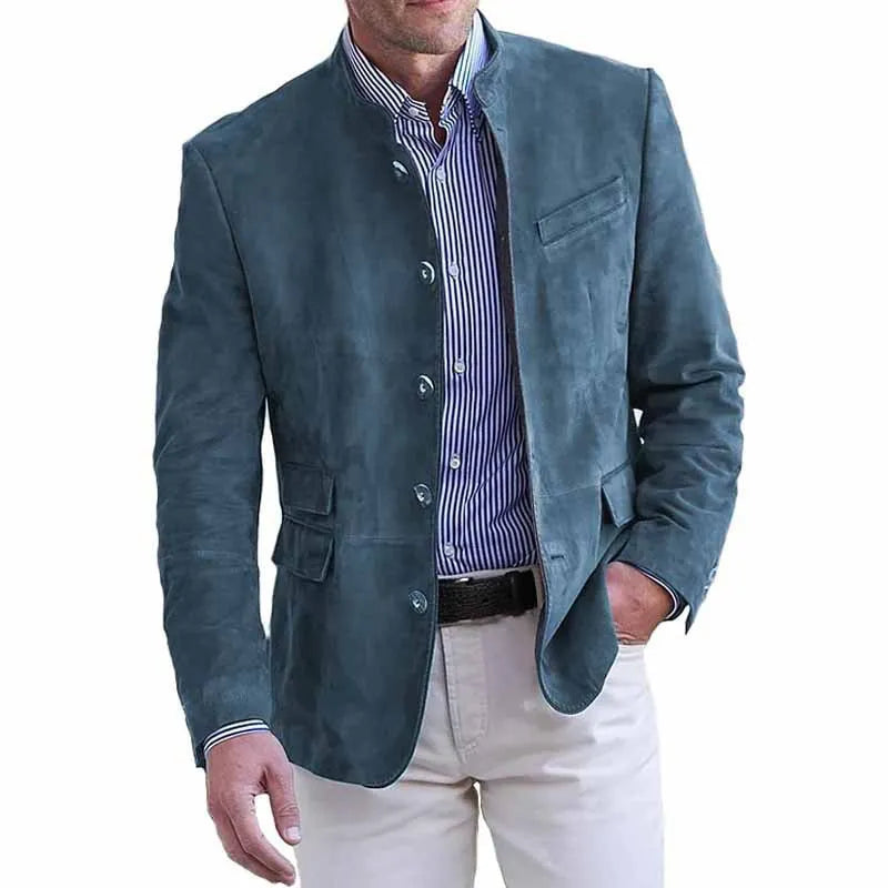 Wolfgang Seeblau Taillierter Stehkragen-Blazer für Herren | Casual und Elegant - S/M/L/XL/2XL/3XL