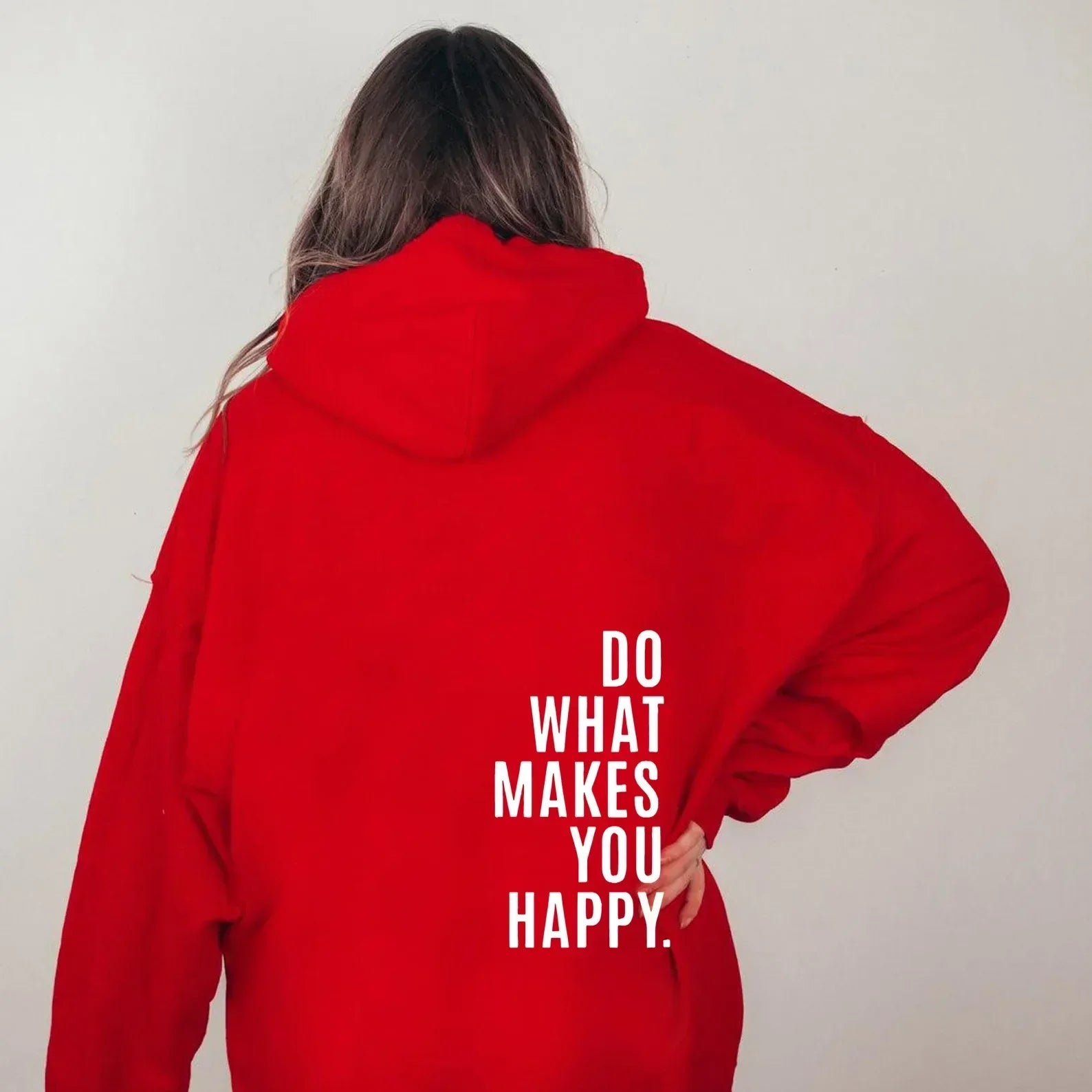 Yvonne Schwarz Oversized Bedruckter Kapuzenpullover für Damen | Casual Schriftprint Alltag - S/M/L/XL