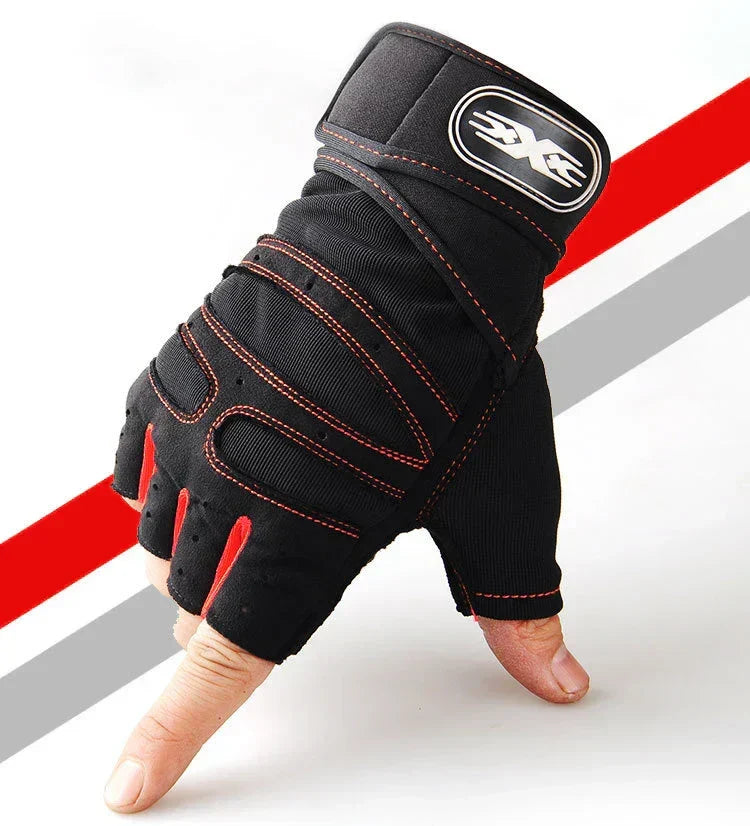 Peter Schwarz Atmungsaktive Fitness-Handschuhe mit Handgelenkstütze | Krafttraining Radfahren Unisex - M/L/XL