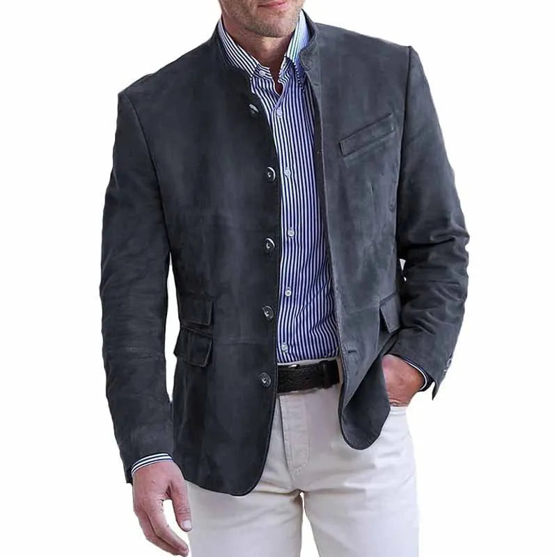 Wolfgang Seeblau Taillierter Stehkragen-Blazer für Herren | Casual und Elegant - S/M/L/XL/2XL/3XL