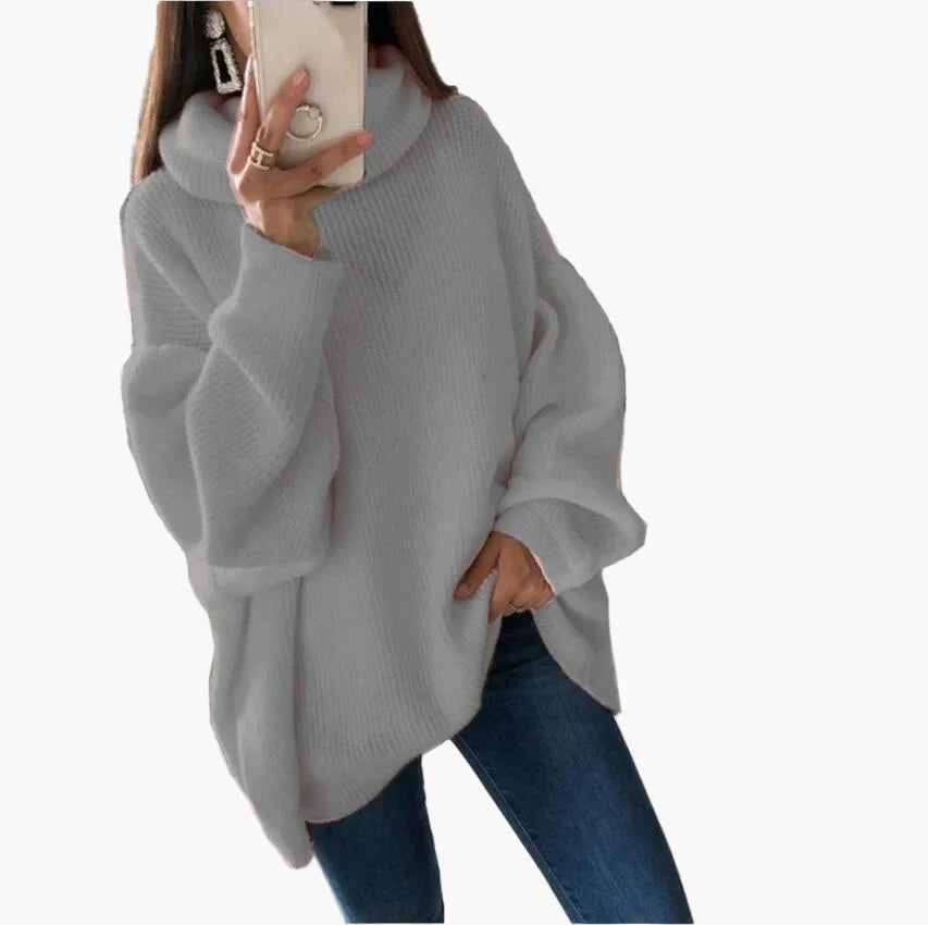 Yvonne Weiss Oversized Rollkragenpullover für Damen | Lässiger Strick Casual Herbst Winter - S/M/L/XL/2XL/3XL