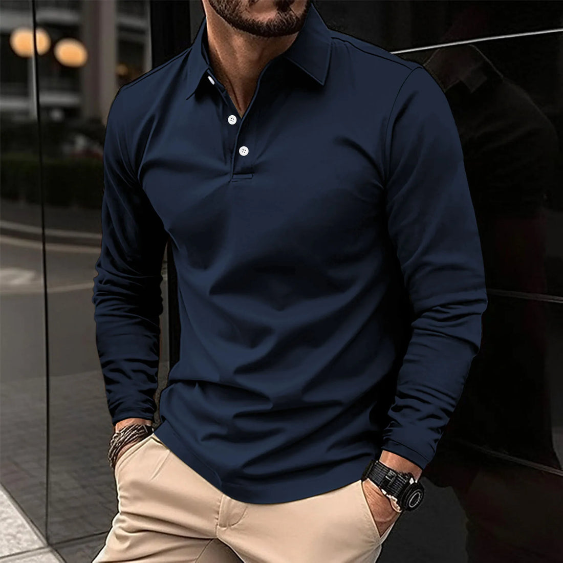 Werner Weiß Slim Fit Langarm-Poloshirt für Herren | Vielseitiger Casual-Stil - S/M/L/XL/2XL/3XL