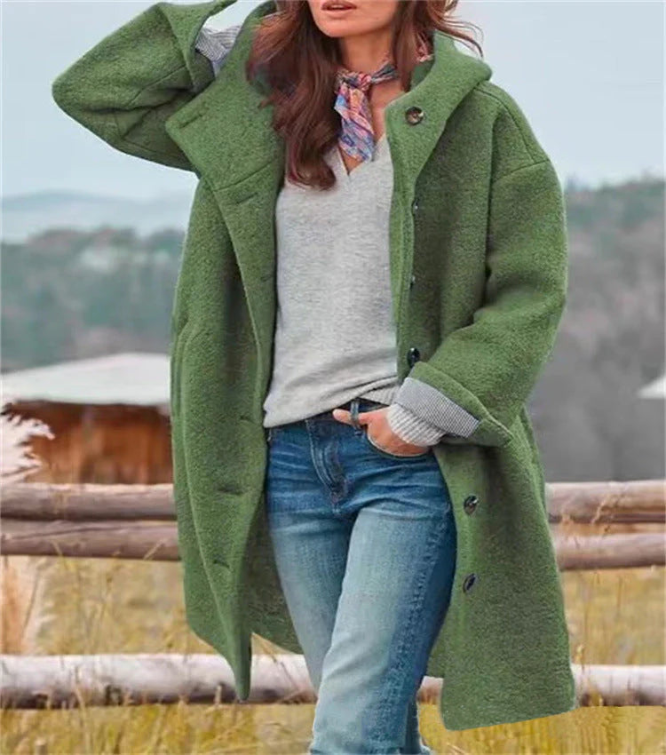 Amelia | Damen Wollmantel lang warm