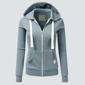 Monika Blau Kapuzenjacke mit Reissverschluss für Damen | Casual Alltag und Freizeit - S/M/L/XL/2XL/3XL