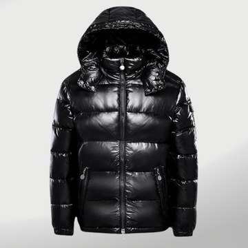 Markus Schwarz Glänzende Puffer-Jacke mit Kapuze für Herren | Winter Casual Stil - S/M/L/XL