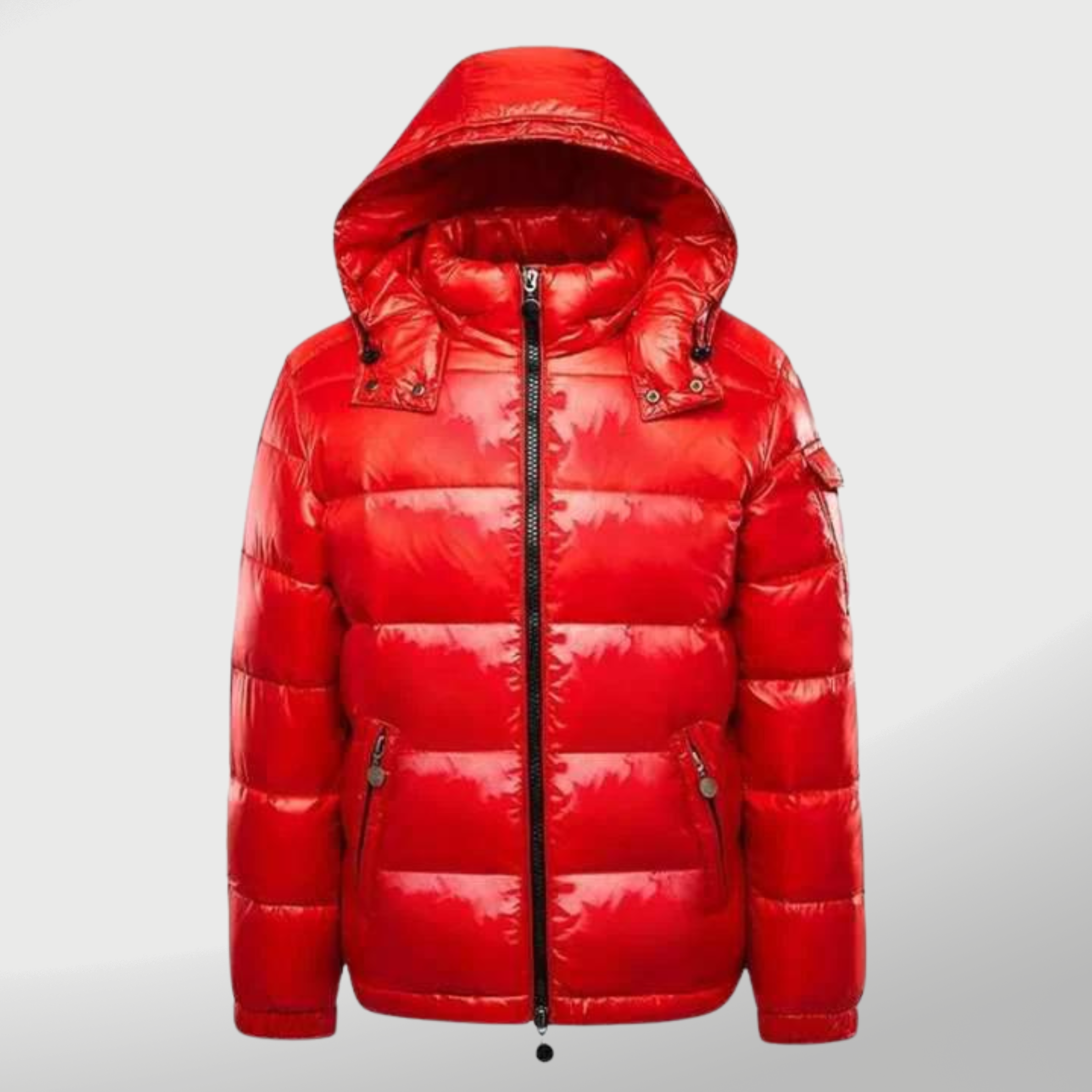 Markus Schwarz Glänzende Puffer-Jacke mit Kapuze für Herren | Winter Casual Stil - S/M/L/XL