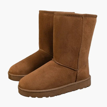 Hannelore Schwarz Gefütterte Flache Winterstiefel in Veloursleder-Optik für Damen | Warm Casual Winter - EU 36-42