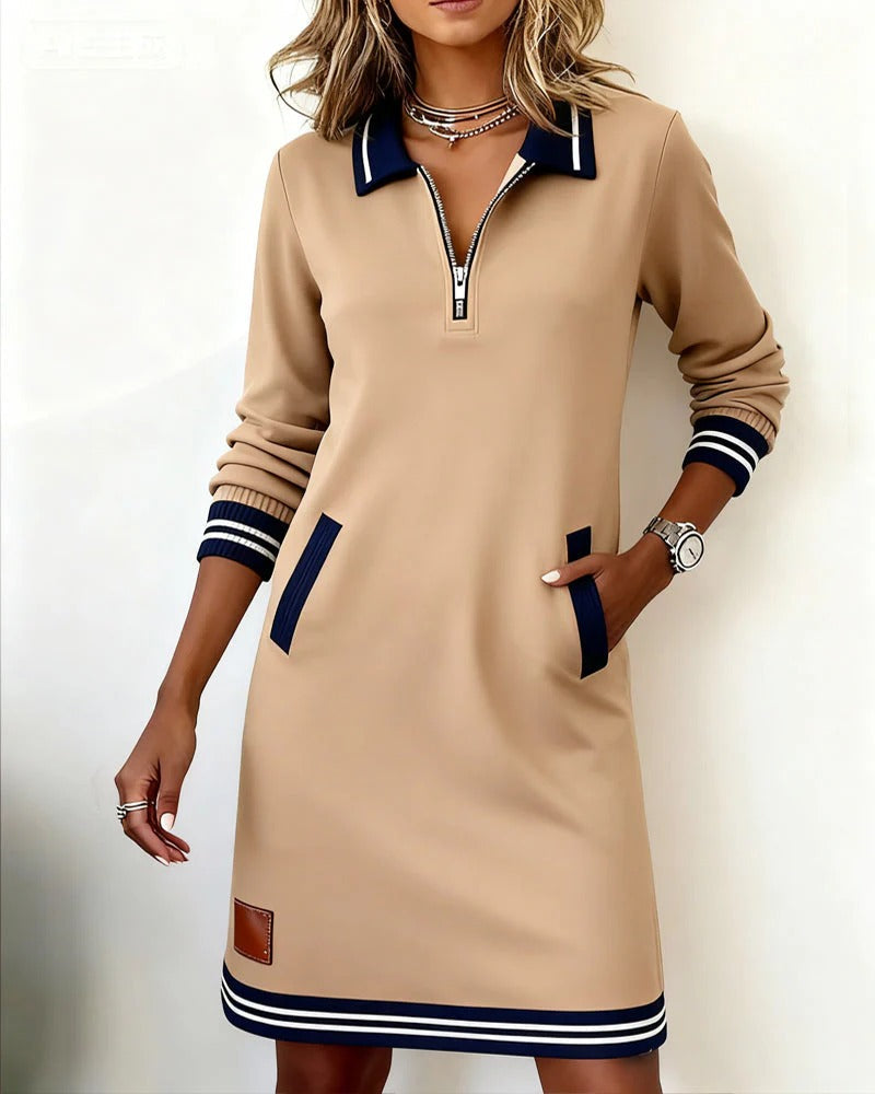 Schickes Langärmeliges Baumwollkleid 11