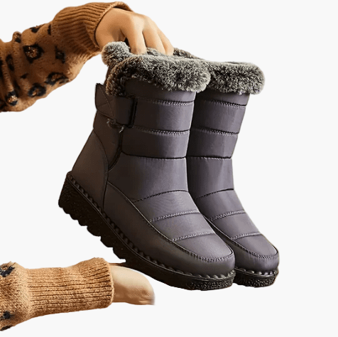 Monika Blau Wasserdichte Gefütterte Winterstiefel für Damen | Kunstfell Rutschfest Winter - EU 35-45