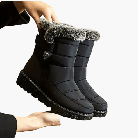 Monika Blau Wasserdichte Gefütterte Winterstiefel für Damen | Kunstfell Rutschfest Winter - EU 35-45