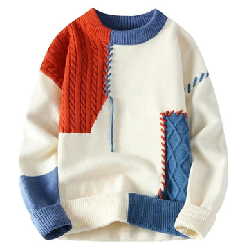 Azela | Klassischer Strickpullover mit Patchwork