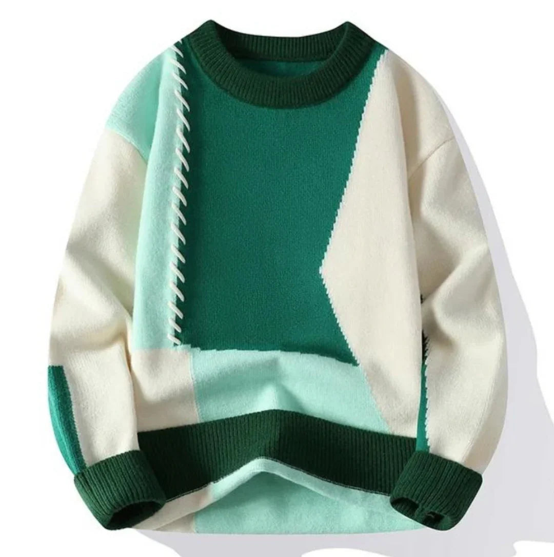 Azela | Klassischer Strickpullover mit Patchwork