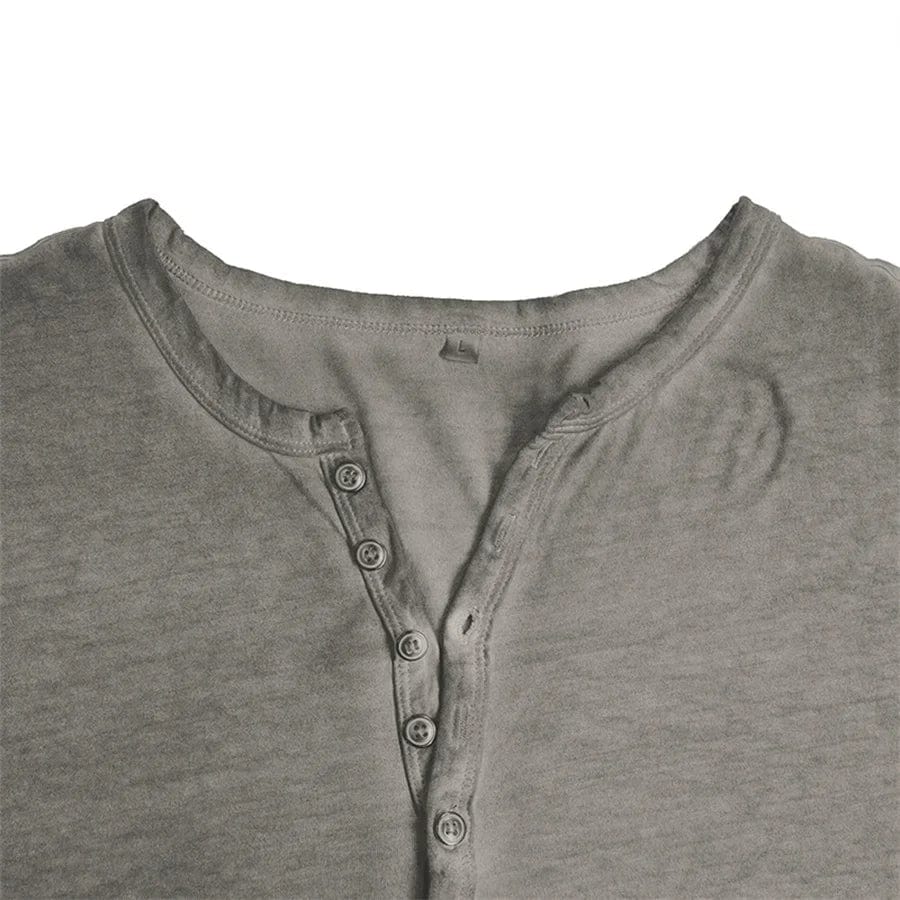 Werner Taupe Henley Langarmshirt für Herren | Klassischer Slim-Fit | Alltag und Freizeit - S/M/L/XL/2XL/3XL