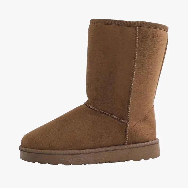 Hannelore Schwarz Gefütterte Flache Winterstiefel in Veloursleder-Optik für Damen | Warm Casual Winter - EU 36-42