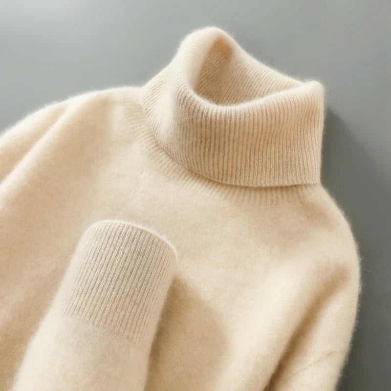 Renata Camel Rollkragenpullover aus Merinowolle für Damen | Weicher Winterpullover - XS/S/M/L/XL/2XL/XXXL