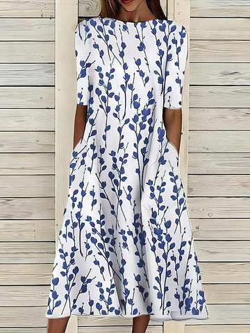 Sela™ – Küstenblumen Midi Kleid 0