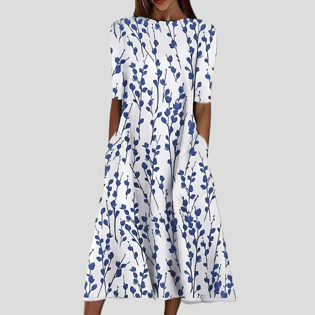 Sela™ – Küstenblumen Midi Kleid 0