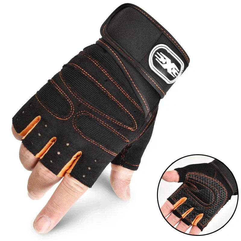 Peter Schwarz Atmungsaktive Fitness-Handschuhe mit Handgelenkstütze | Krafttraining Radfahren Unisex - M/L/XL
