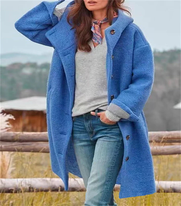 Amelia | Damen Wollmantel lang warm