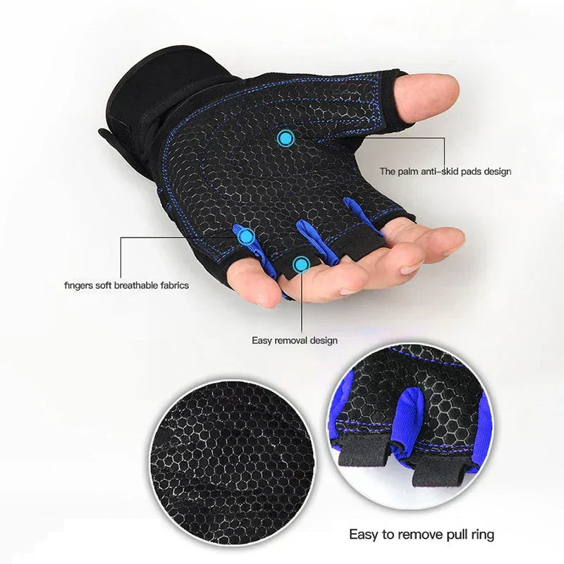 Peter Schwarz Atmungsaktive Fitness-Handschuhe mit Handgelenkstütze | Krafttraining Radfahren Unisex - M/L/XL