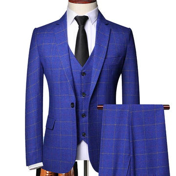 Sino Herren Anzug | Windowpane-Karo, Modernes Zweiteiler-Set 0