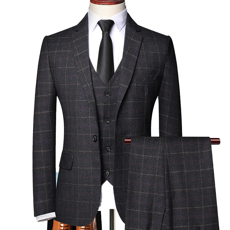 Sino Herren Anzug | Windowpane-Karo, Modernes Zweiteiler-Set 1