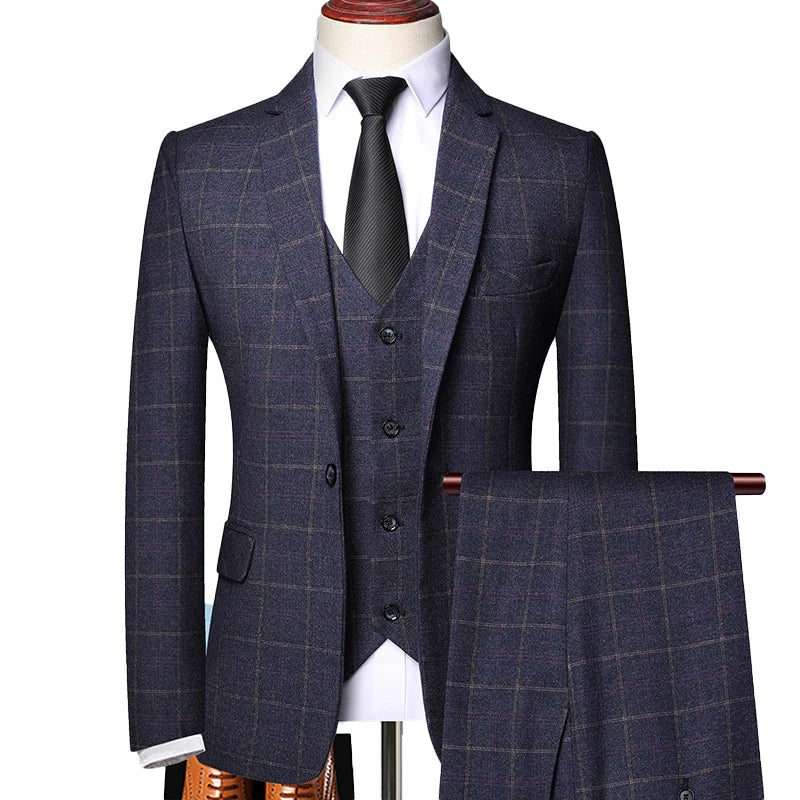 Sino Herren Anzug | Windowpane-Karo, Modernes Zweiteiler-Set 2